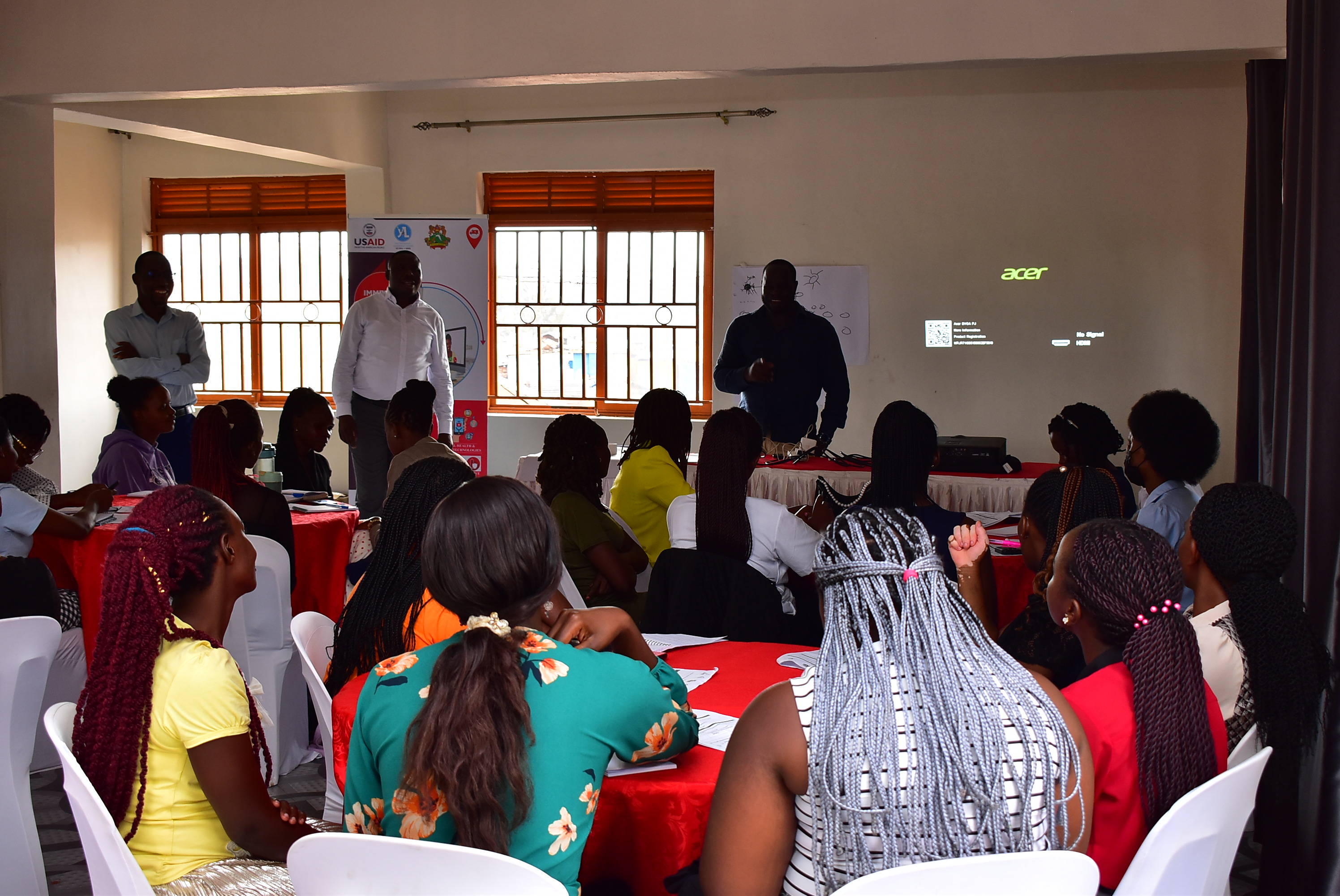 Young women learning telehealth tools